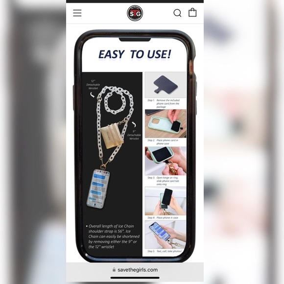 Save the Girls Clip and Go Ice Chain with Gold Pouch - Picture 7 of 8